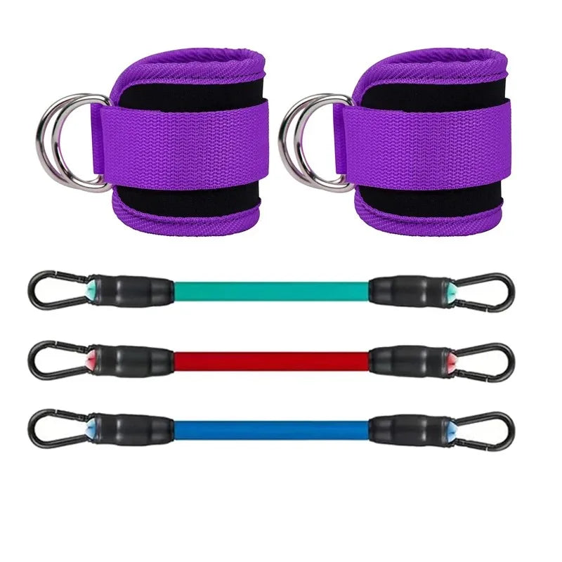 Ankle straps with resistance bands