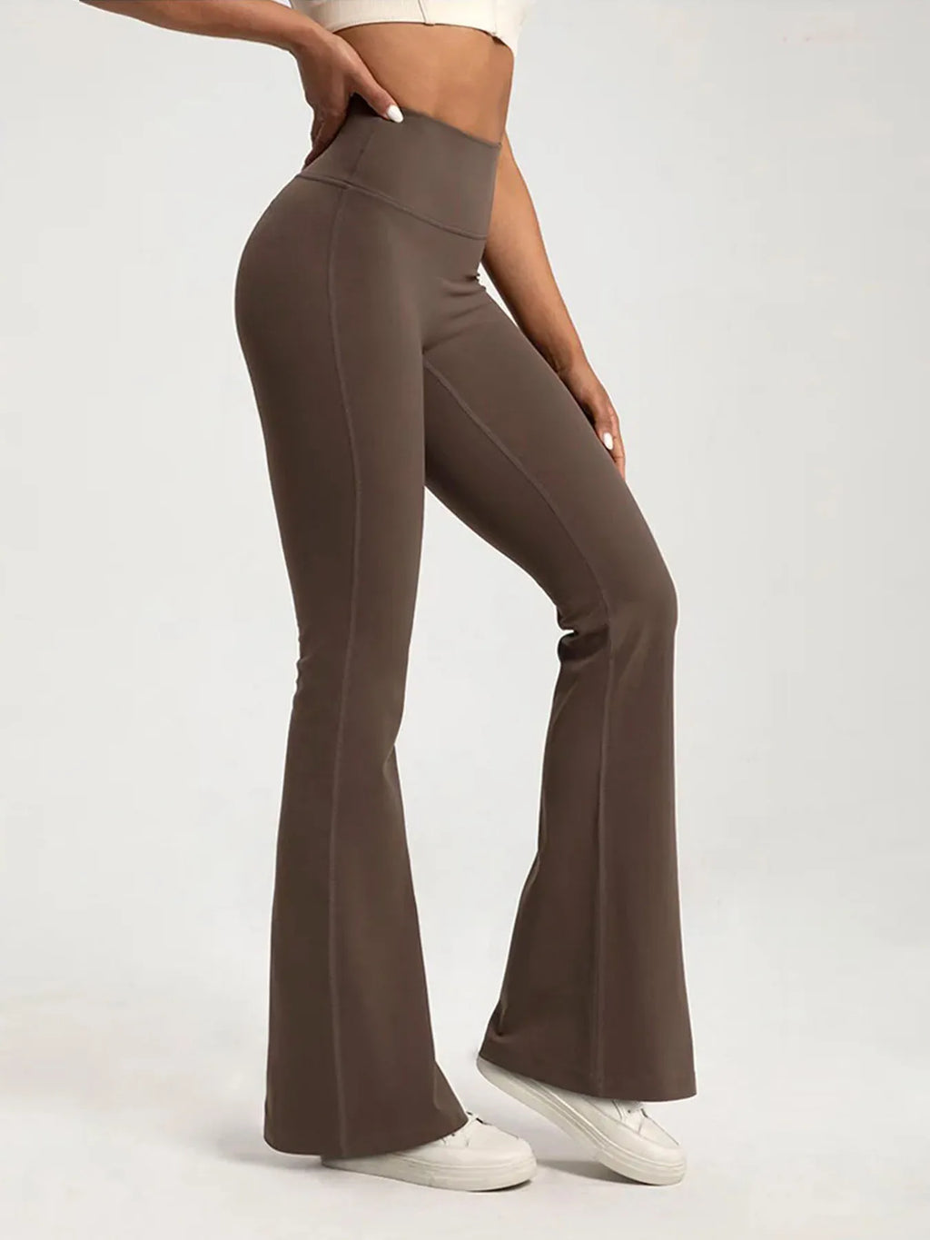 High waisted flared leggings