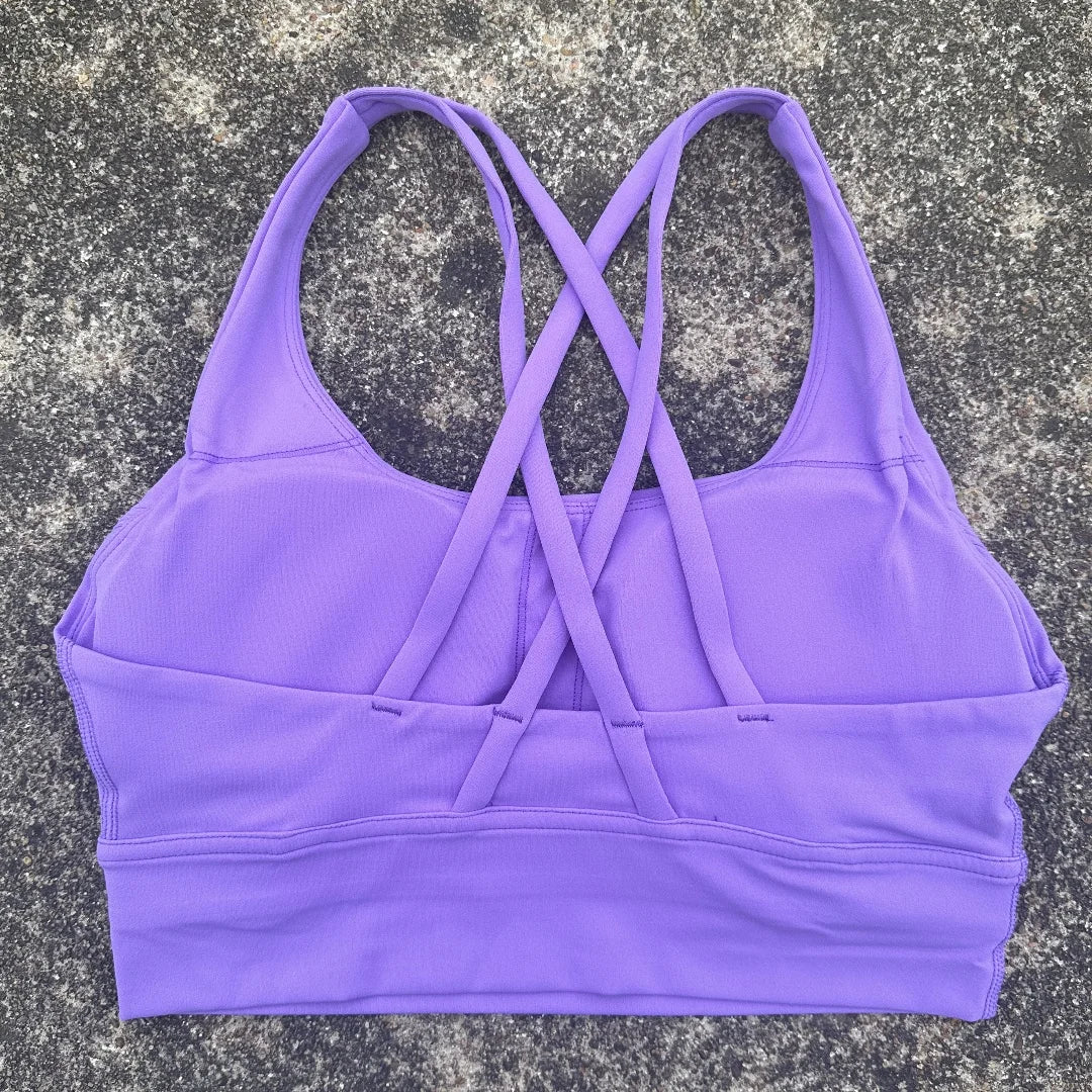 Glow & Grind criss cross workout bra