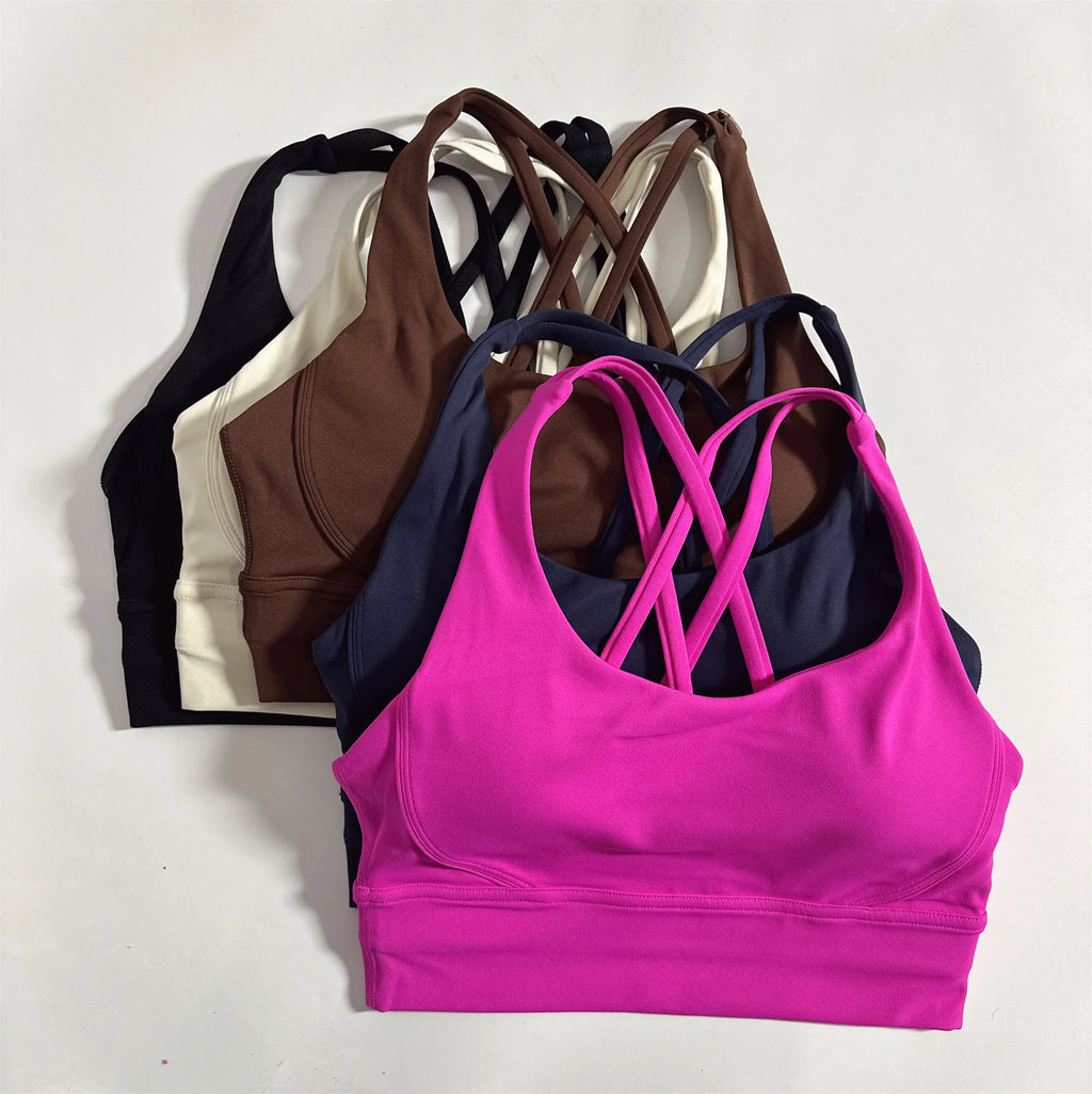 Glow & Grind criss cross workout bra