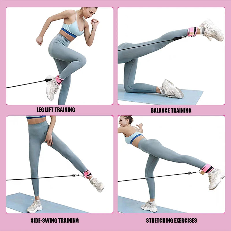 Ankle straps with resistance bands