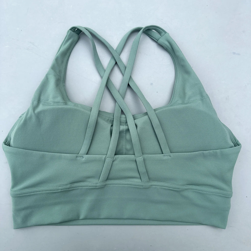 Glow & Grind criss cross workout bra