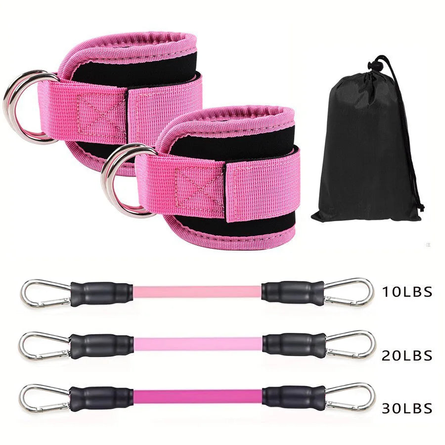 Ankle straps with resistance bands
