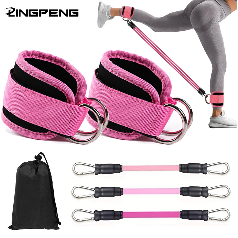 Ankle straps with resistance bands