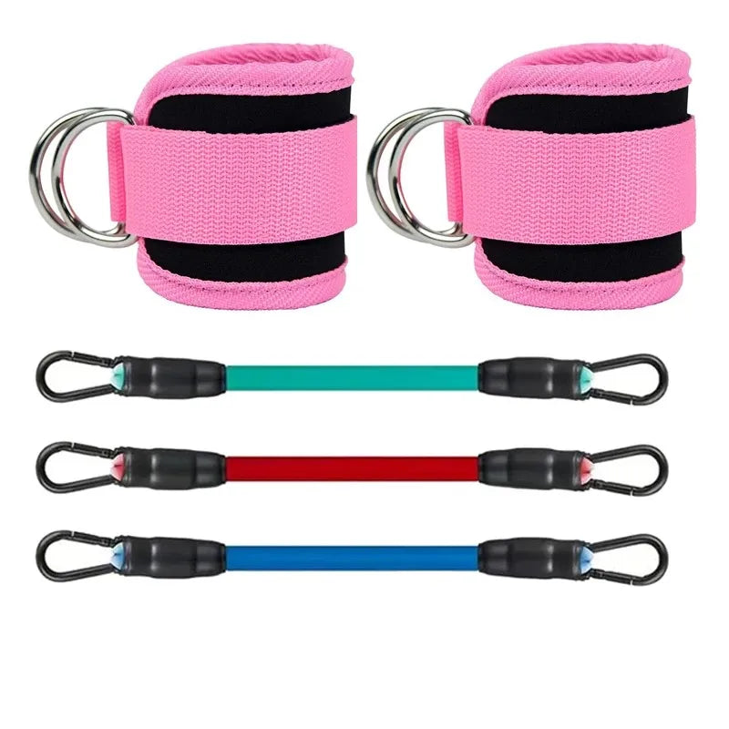 Ankle straps with resistance bands