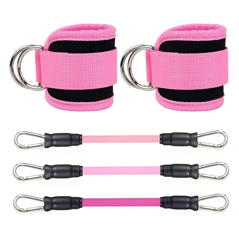Ankle straps with resistance bands