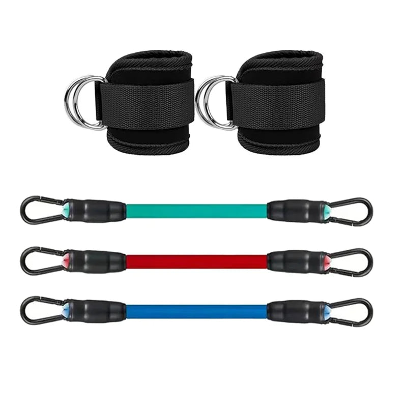 Ankle straps with resistance bands