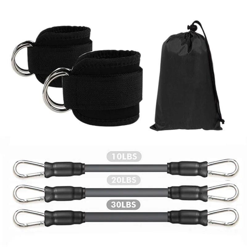 Ankle straps with resistance bands